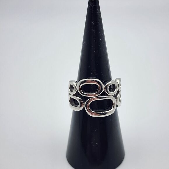 Lia Sophia Structure Silver Tone Ring (7) - Picture 1 of 6